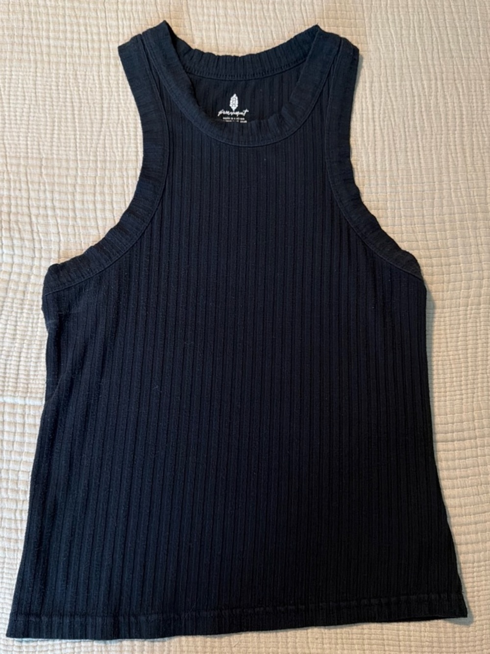 Ribbed Black Tank Top